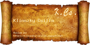 Klinszky Csilla névjegykártya