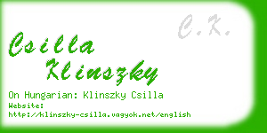 csilla klinszky business card